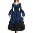 thumbnail image 2 of GaThRRgYP Witch Costume Women,Women's Medieval Renaissance Pirate Witch Dress Gown Skirt Navy XS, 2 of 7