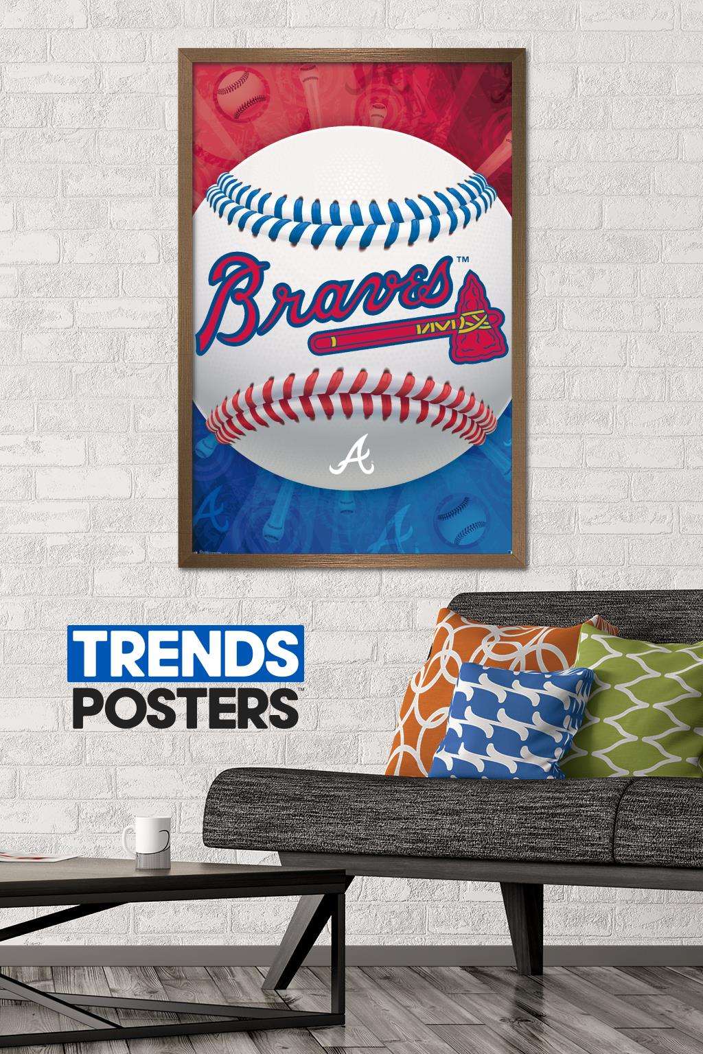 MLB Atlanta Braves - Logo 13 Wall Poster, 22.375" x 34", Framed