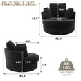 thumbnail image 2 of Muumblus Large Swivel Chair, Modern Oversize Accent Barrel Chair Comfy Round Armchair for Living Room, Black, 2 of 8