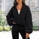 thumbnail image 1 of Abrigo Chaqueta de moda con cuello alto, chaqueta cálida de Color sólido para mujer, traje diario de corte holgado Ygjytge Negro T S para Mujer, 1 of 7