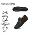 thumbnail image 4 of Mens Casual Leather Shoes Fashion Sneakers Lightweight Non-slip Loafers Outdoor Breathable Hiking Shoes Black 6.5 US, 4 of 7