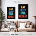 thumbnail image 4 of Elephant Stock Neon Eat Sleep Game Repeat Wall Art - Vertical Canvas Wall Art - Living Room Wall Decor - Hobbies And Lifestyle Canvas - Brown And Beige Decor - 20" x 30", 4 of 8