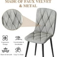 thumbnail image 5 of LinkRomat Round Kitchen Table and Chairs Set, 5-Piece Dining Room Table Set with Faux Marble Top & 4 Luxury Diamond Tufted Chairs, Used in Kitchens and Dining (White+Gray), 5 of 6