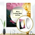 thumbnail image 3 of Designart "Jubilation In Affection Pink And Gold Abstraction I" Abstract Painting Square Mirror For Wall Decor - Large Gold Square Printed Wall Mirror Art - Wall Mounted Square Mirror, 3 of 5
