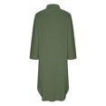 thumbnail image 7 of ZZwxWA Womens Casual Loose Cotton Linen Long Shirt Dress Lapel Button Cuffed Sleeve Side Split Dresses with Pockets, 7 of 7