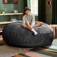 thumbnail image 5 of Jaxx 6-Foot Giant Bean Bag Chair, Convertible 2-in-1 Chair & Bed for Adults, Microsuede Black, 5 of 8