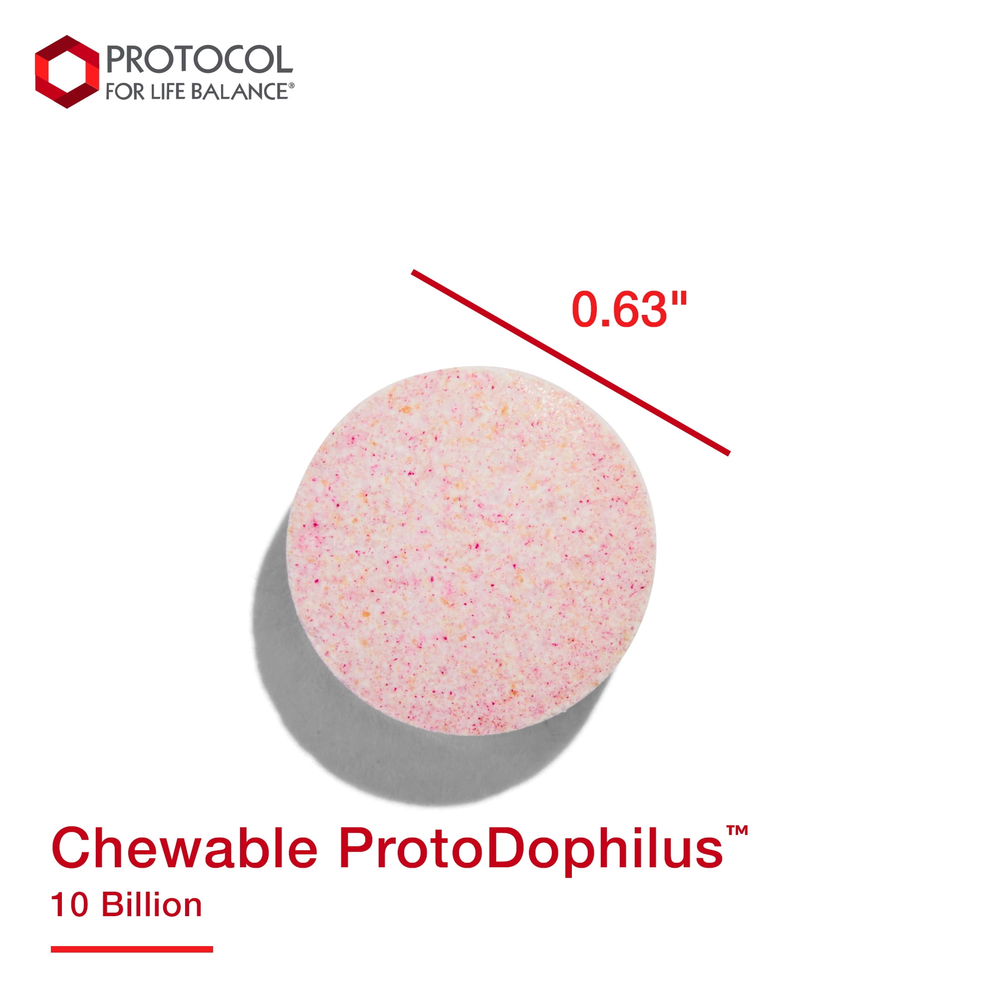 Protocol For Life Balance - Chewable ProtoDophilus - 10 Billion - Easy to Take Probiotic for Digestive and Immune Support in Adults and Children - 60 Chewables