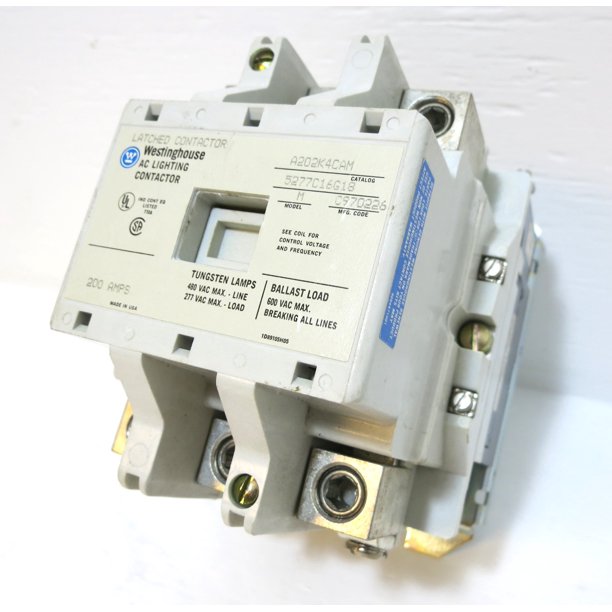 Westinghouse A202K4CAM 200A AC Lighting Latched Contactor 120V Coil 200
