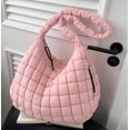 thumbnail image 2 of Soft Quilted Shoulder Crossbody Bag for Women Cloud Hobo Totes Bag Large Purse Dumpling Handbag Pleated Top Handle Bag, 2 of 9