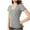 Gray Short Sleeve for Women, variant on Women's Short Sleeve Crew Neck Zip Front Blouse Fitted Stretchy Daily Work Casual Top Black M