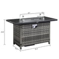 thumbnail image 4 of GZXS Propane Fire Pit Table, 43 in CSA Propane Fire Table Rectangular, 50,000 BTU Quick Ignition Gas Fire Pit for Outside Patio Deck, Oxford Cover, Gray Wicker, 4 of 10