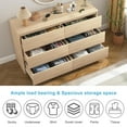 thumbnail image 2 of Resenkos 6-Drawer Dresser, Light Woodgrain Chest, Spacious Storage, 150lb Top Capacity, Smooth Metal Slides, Brown, 2 of 11