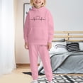 thumbnail image 2 of KAUOD Girls Fleece Sweatpants Set Cute Cotton Hoodies Joggers Pants Warm Outfits Kids Casual Hooded Sweatshirts with Pockets, 2 of 5