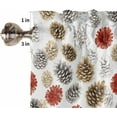 thumbnail image 3 of Christmas Kitchen Curtains and Valances Set, Rod Pocket Curtains Tier Farmhouse Window Curtains 24 Inch Length, Xmas Red Grey Brown Pinecone Farmhouse 3 Piece Kitchen Curtains Set, 3 of 6