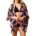 thumbnail image 2 of Haute Edition Women's Lightweight Summer Kimono Cardigan Cover Up in Leopard and Floral, 2 of 3