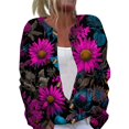 thumbnail image 2 of Halloween Sweaters for Women Funny Halloween Party Graphic Womens Sweaters Cardigan Button Knit Cropped Long Sleeve Fall Winter Fashion Plus Size Tunic Sweater Purple Pink 2XL, 2 of 6