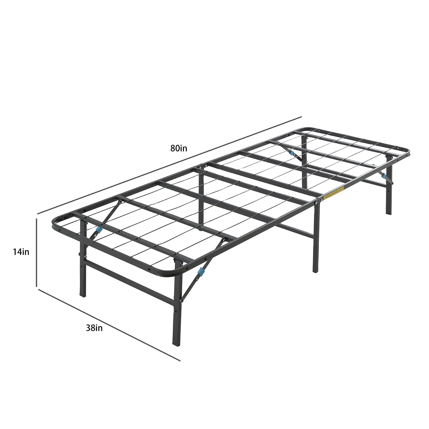 Lammaloe Foldable Twin XL Bed Frame with 14" Storage, Metal Platform Foldable Bed Base, No Box Spring Required, Tool Free Assembly