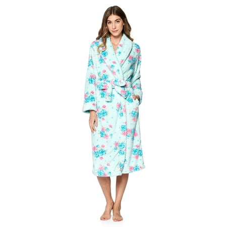 

Casual Nights Women s Heart Long Sleeve Mini Popcorn Fleece Plush Robe