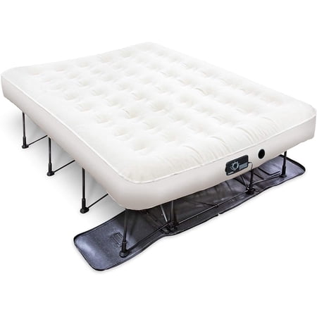 Ivation EZ-Bed Queen - Air Mattress with Frame & Rolling Case Self-Inflating with Auto Shut-Off