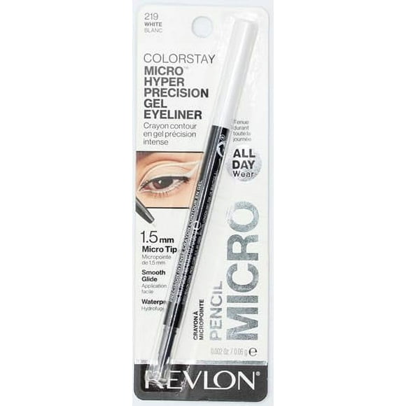REVLON Gel Eyeliner, ColorStay Micro Hyper Precision Eye Makeup with Built-in Smudger, Waterproof, Longwearing with Micro Precision Tip 1.5mm, 0.01 Oz, White Blanc 219-1 count