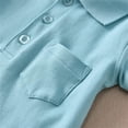 thumbnail image 6 of Maqroz Boys Short Sleeve Shirts Collared Tops Kids Casual Tees Front Button Placket Chest Pocket Athletic Golf Tennis Clothing Everyday Playwear Size 1-15 Years, 6 of 7