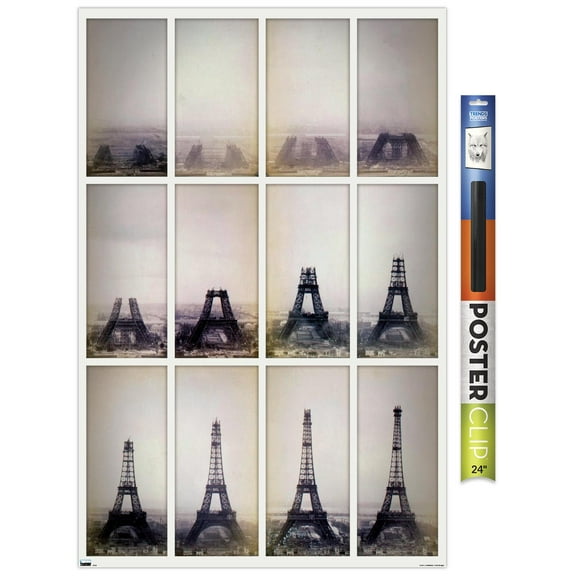 Eiffel Tower Construction Time Lapse Wall Poster, 22.375" x 34"