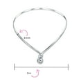 thumbnail image 3 of Bling Jewelry Womens V Shape Choker Necklace Interlocking Balls Sterling Silver, 3 of 3