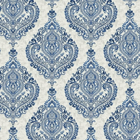 Waverly Inspirations LG DAMASK NAVY 100% Cotton duck fabric, Quilting fabric, Home Decor ,45'',