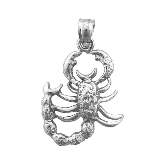Rhodium Plated 925 Sterling Silver Scorpion Charm