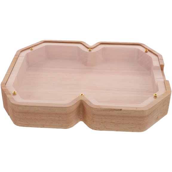 Wooden Piggy Bank for Storage Light Brown Digital Transparent Design Helps Develop Savings Habits 4.5 x 3.2 x 5.1 inches