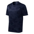 thumbnail image 5 of Mens Moisture Wicking CamoHex Polyester T-Shirt True Navy M, 5 of 8
