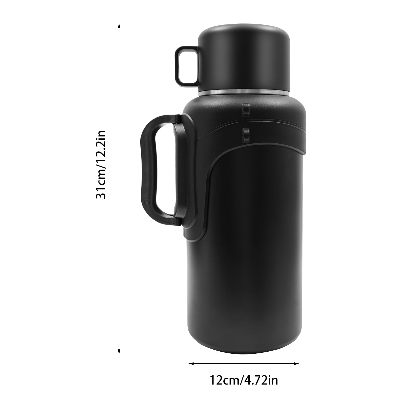 Dwellnix Large Insulated Water Bottle, 2.11QT Stainless Steel Thermos with Carrying Strap, 360° Discharge, Vacuum Insulated for Hot and Cold Drinks, Ideal for Travel & Outdoor