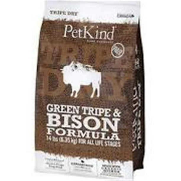 Petkind Tripe Dry GrainFree Green Tripe & Bison Dry Dog Food, 14 Lb