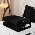 thumbnail image 5 of Erosebridal Modern Geometric Zipper Twin Comforter Sets with Fitted Sheet and 2 Pillowcases, Contemporary Abstract Zipper Bedding Set, Black White, Reversible, 5 of 7