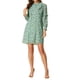 thumbnail image 2 of INSPIRE CHIC Women's Floral Tie Waist Long Sleeve Ruffle Chiffon Dress XL Green, 2 of 7