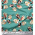 thumbnail image 1 of Soimoi Poly Georgette Fabric Bird & Owl Kids Print Sewing Fabric Yard 42 Inch Wide, 1 of 3