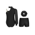 thumbnail image 2 of Haitryli Kids Girls Long Sleeve Gymnastics Leotard Ballet Dance Jumpsuit with Shorts and Hair Scrunchies Set Black 14, 2 of 5