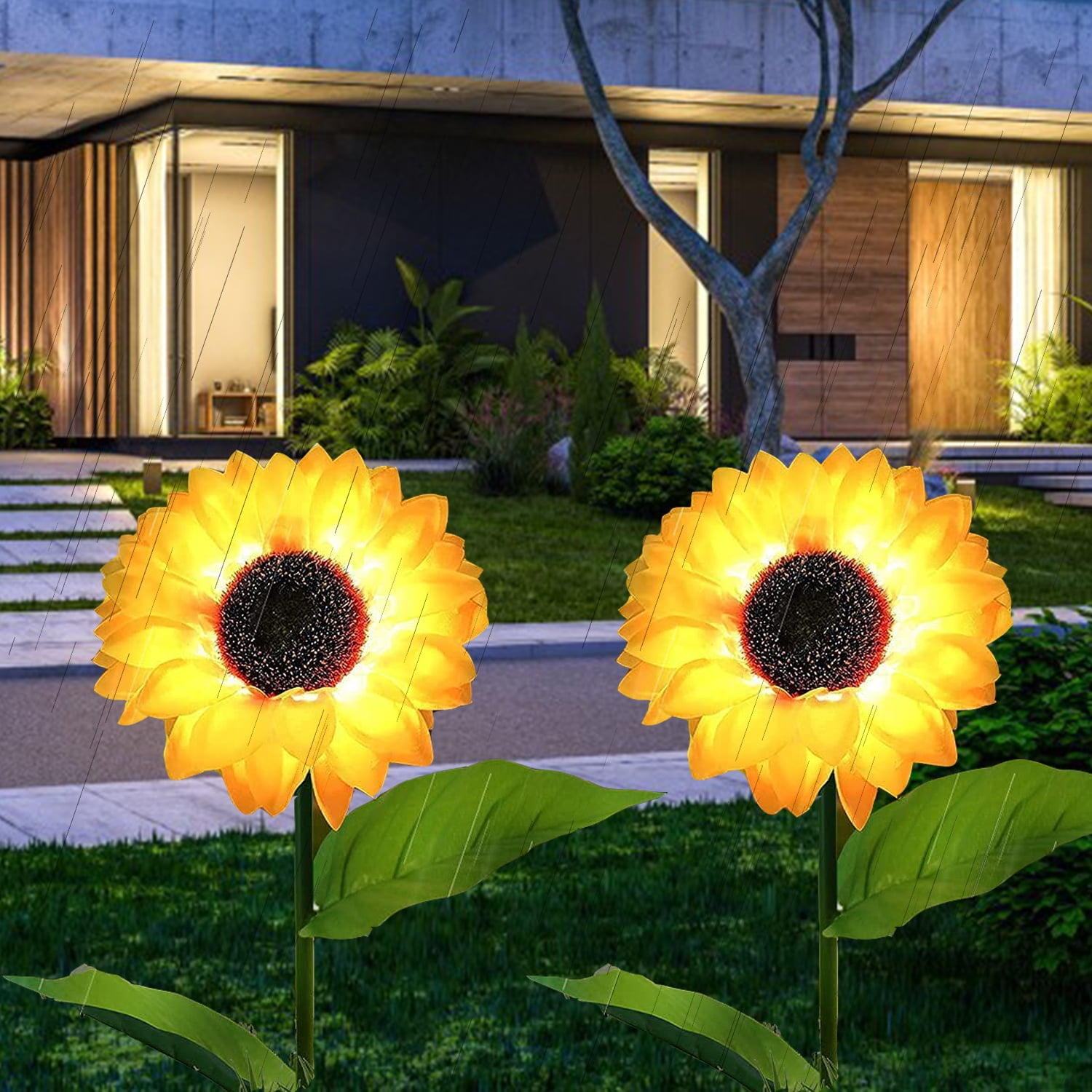 12Packs Outdoor Yard Garden Solar Power Waterproof Sunflowers Lights Patio Decor 