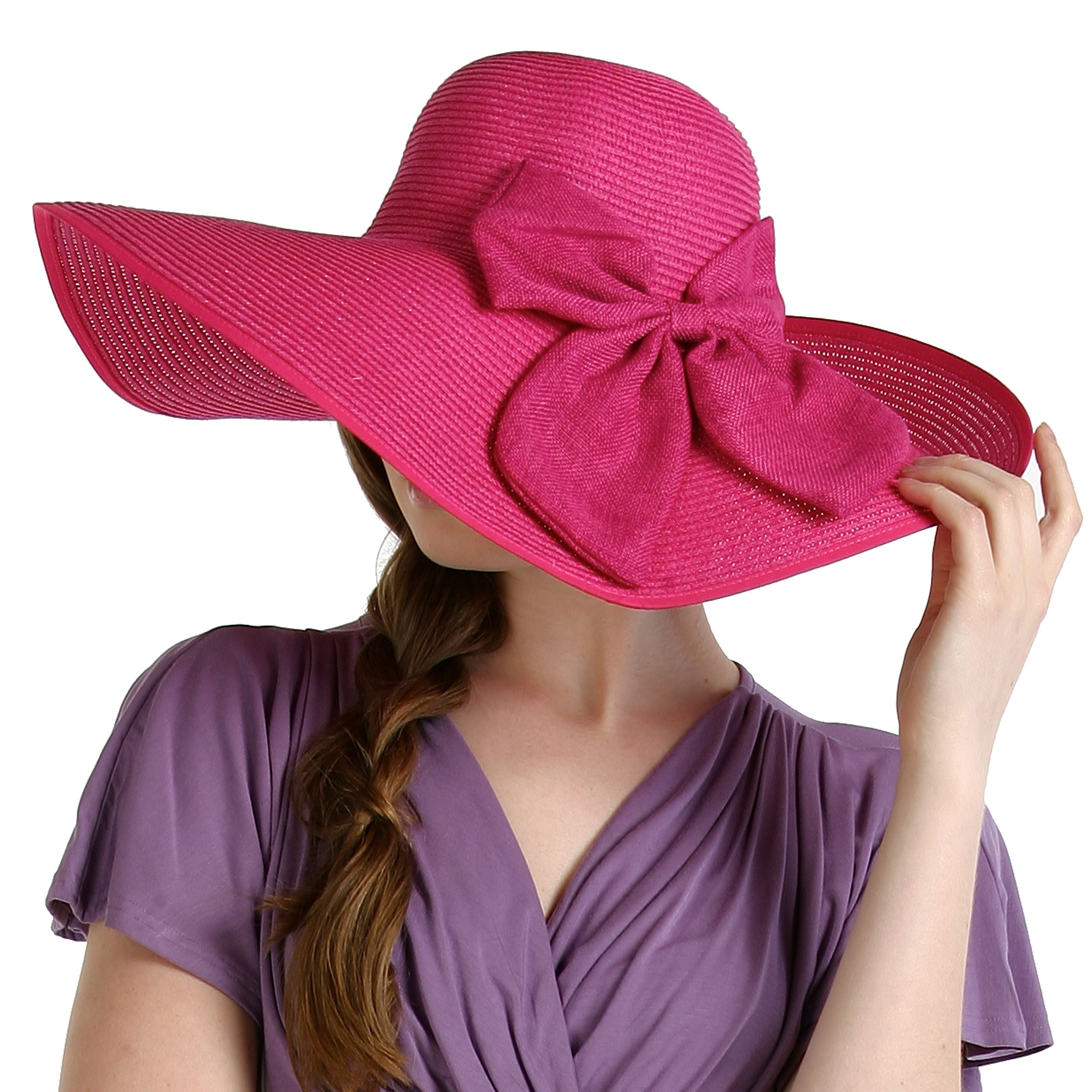 big pink floppy hat
