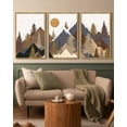 thumbnail image 2 of SHENIFY Landscape Mountain Wall Art 16x24in3pcs Natural Framed Set White Winter Sunrise Pine Tree Forest Nature Scenry Wilderness Farmhouse Rustic Modern Art Decorative for Living Room Bedroom, 2 of 5