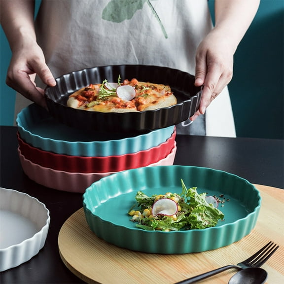 Raindrops  Chic Italy Noodles Plate Creative Ceramics Breakfast Dish Hello Red