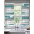 thumbnail image 2 of Teal Green Grey Lines Sheer Curtains 2 Panels Set Abstract Mottled Paints Graffiti Texture Sheer Window Curtains Light Filtering Rod Pocket Voile Drapes for Bedroom Living Room 52"X72", 2 of 8