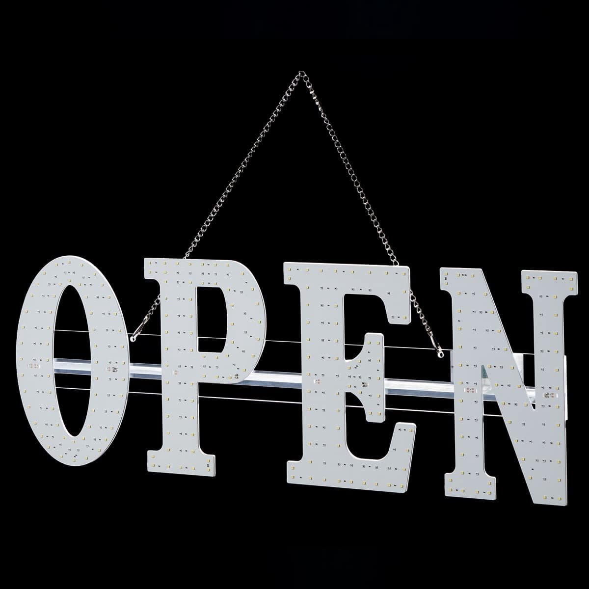 30"x10" LED Open Signs for Business, Ultra Bright Extra Jumbo LED Neon Large Open Sign with Hanging Installation,Open Sign for Stores Bar Hotel Retail Shops Window Salon Restaurant Office (White-Blue)