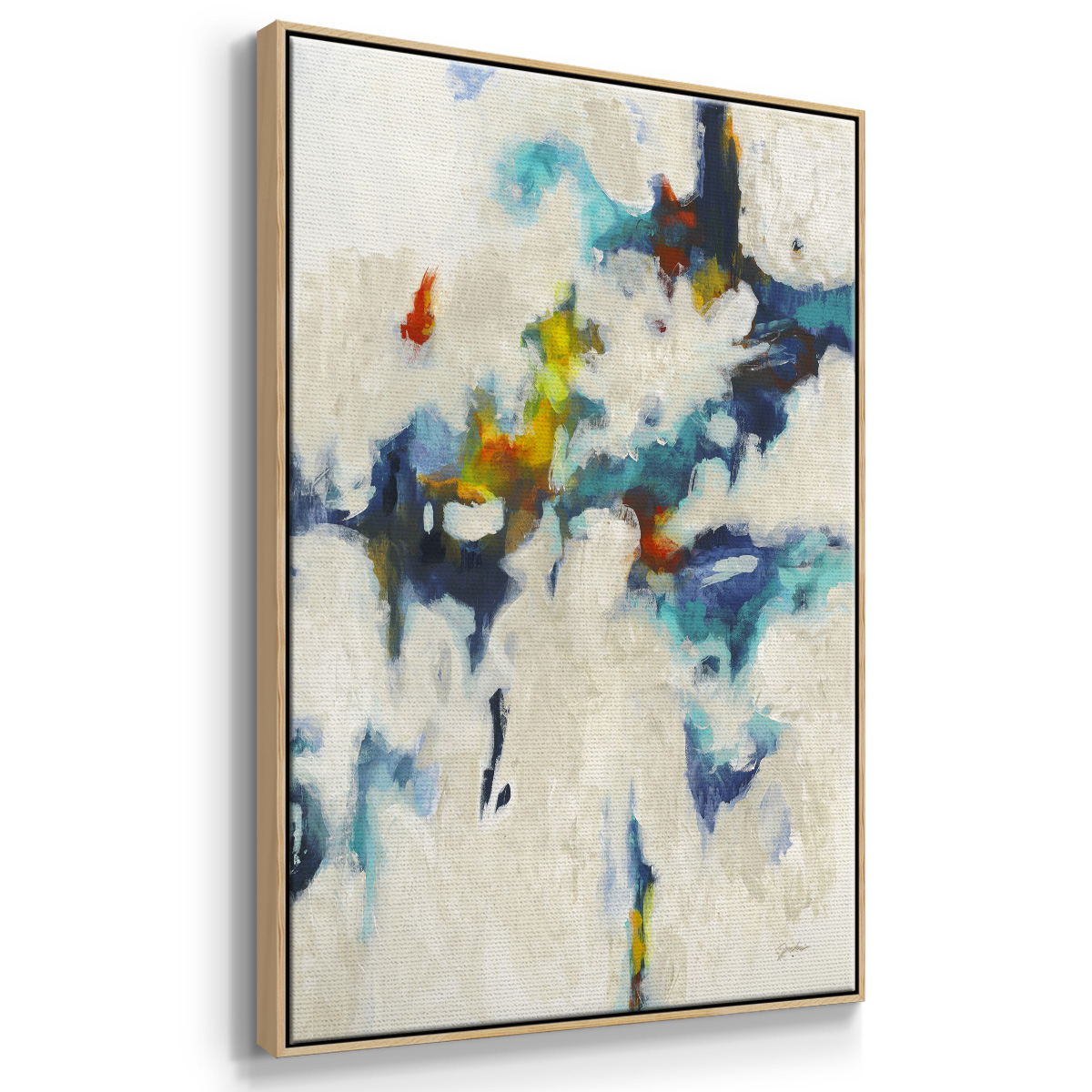 Find & Seek Framed Premium Gallery Wrapped Canvas - Ready to Hang - 25 x 37 - Natural Wood Floating Frame