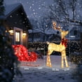 thumbnail image 5 of 2-Piece Lighted Reindeer Family Set, Christmas Reindeer Decor, 3D Christmas Deer Outdoor Decorations with 160 Warm White LED Lights, Glittered Standing Holiday Display for Outdoor, Indoor, 5 of 5