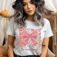 thumbnail image 2 of Happy Pi Day Shirt Cute Be Irrational Math Teacher Tee Pastel Pink Bow Gift, Light Pink, Size 2XL, 2 of 6