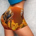 thumbnail image 4 of Goofa Honeybee On Vibrant Flower Printed Workout Shorts Women Seamless Scrunch Butt Lifting High Waisted Gym Booty Shorts Elastic Workout Shorts-XX-Large, 4 of 8