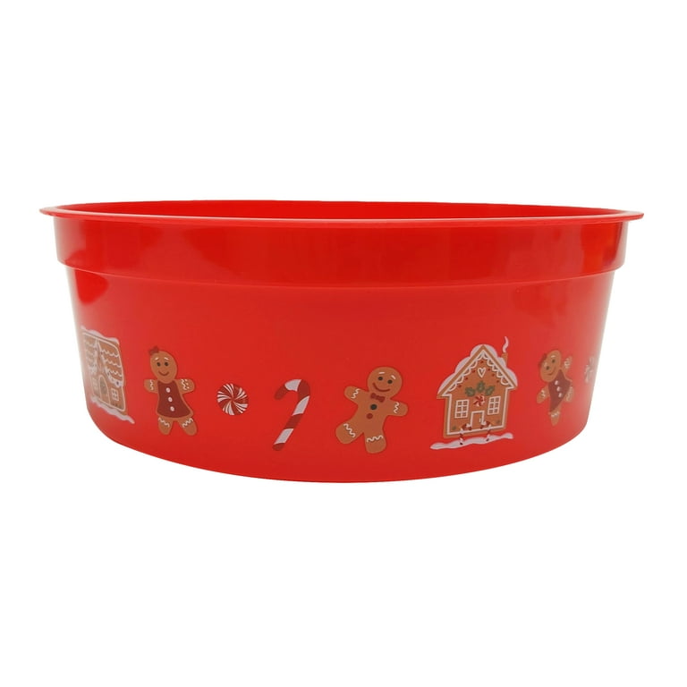 Holiday Time Plastic Snack Container, Santa Printing, 7 x 2.6 