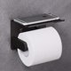 thumbnail image 3 of Soporte de papel higiénico autoadhesivo con estante para teléfono Rollo montado en la pared de acero inoxidable - Papel higiénico a prueba de herrumbre y baño Negro, 3 of 5