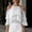 White, variant on Women's Elegant Halter Cold Shoulder Ruffle Blouse – Tiered Flutter Half Sleeve Pleated Neck Top for Party Vacation White,M